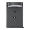 GLOBOSTAR® CROWN 61372 Μοντέρνο Φωτιστικό Τοίχου - Απλίκα Ξενοδοχείου Reading Light με Φορτιστή USB 3A LED 5W 550lm 120° AC 220-240V IP20 Φυσικό Λευκό 4500K - Bridgelux COB Chip & TÜV SÜD Driver - Γκρι Ανθρακί Ματ - Μ15 x Π15 x Υ23cm - 3 Χρόνια Εγγύησ