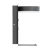 GLOBOSTAR® CROWN 61372 Μοντέρνο Φωτιστικό Τοίχου - Απλίκα Ξενοδοχείου Reading Light με Φορτιστή USB 3A LED 5W 550lm 120° AC 220-240V IP20 Φυσικό Λευκό 4500K - Bridgelux COB Chip & TÜV SÜD Driver - Γκρι Ανθρακί Ματ - Μ15 x Π15 x Υ23cm - 3 Χρόνια Εγγύησ