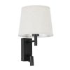 GLOBOSTAR® ROULETTE-R 61379 Μοντέρνο Φωτιστικό Τοίχου - Απλίκα Ξενοδοχείου Reading Light με Φορτιστή USB 3A & Ντουί 1 x E27 LED 3W 360lm 36° & 360° AC 220-240V IP20 Φυσικό Λευκό 4500K - Bridgelux COB Chip & TÜV SÜD Driver - Μαύρο & Μπεζ - 