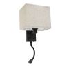 GLOBOSTAR® ROULETTE-S 61382 Μοντέρνο Φωτιστικό Τοίχου - Απλίκα Ξενοδοχείου Reading Light με Φορτιστή USB 3A & Ντουί 1 x E27 LED 3W 360lm 36° & 360° AC 220-240V IP20 Φυσικό Λευκό 4500K - Bridgelux COB Chip & TÜV SÜD Driver - Μαύρο & Μπεζ - 