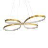 GLOBOSTAR® BUTTERFLY 61393 Μοντέρνο Κρεμαστό Φωτιστικό Οροφής LED 75W 7500lm 300° AC 220-240V IP20 Ρυθμιζόμενο Λευκό CCT με Χειριστήριο από 2700K έως 6000K Dimmable - Lumileds SMD Chip - Χρυσό Βούρτσας - Μ70 x Π55 x Υ4cm - 3 Χρόνια Εγγύηση