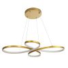 GLOBOSTAR® BUTTERFLY 61393 Μοντέρνο Κρεμαστό Φωτιστικό Οροφής LED 75W 7500lm 300° AC 220-240V IP20 Ρυθμιζόμενο Λευκό CCT με Χειριστήριο από 2700K έως 6000K Dimmable - Lumileds SMD Chip - Χρυσό Βούρτσας - Μ70 x Π55 x Υ4cm - 3 Χρόνια Εγγύηση