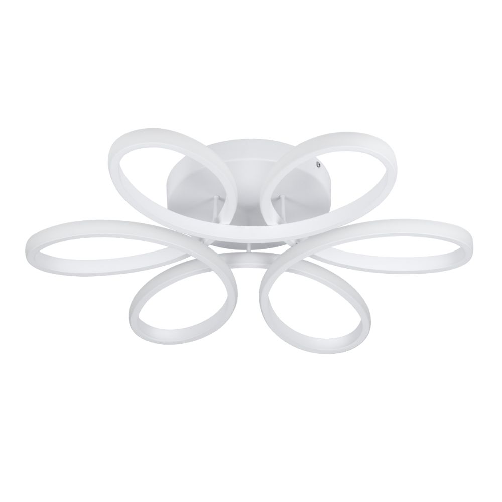 GLOBOSTAR® MARGARET 61401 Μοντέρνο Φωτιστικό Οροφής LED 54W 6210lm 360° AC 220-240V IP20 Ρυθμιζόμενο Λευκό CCT με Χειριστήριο από 2700K έως 6000K Dimmable - Lumileds SMD Chip - Λευκό Ματ - Μ57 x Π57 x Υ12cm - 3 Χρόνια Εγγύηση