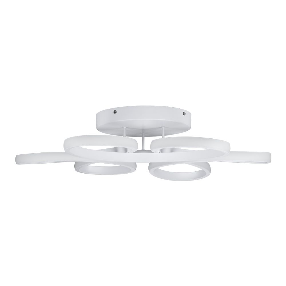 GLOBOSTAR® MARGARET 61401 Μοντέρνο Φωτιστικό Οροφής LED 54W 6210lm 360° AC 220-240V IP20 Ρυθμιζόμενο Λευκό CCT με Χειριστήριο από 2700K έως 6000K Dimmable - Lumileds SMD Chip - Λευκό Ματ - Μ57 x Π57 x Υ12cm - 3 Χρόνια Εγγύηση