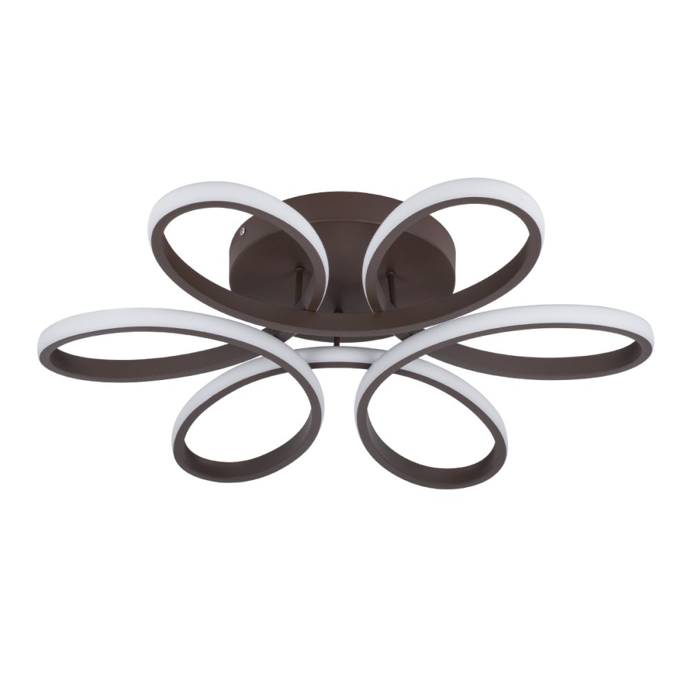 GLOBOSTAR® MARGARET 61402 Μοντέρνο Φωτιστικό Οροφής LED 54W 6210lm 360° AC 220-240V IP20 Ρυθμιζόμενο Λευκό CCT με Χειριστήριο από 2700K έως 6000K Dimmable - Lumileds SMD Chip - Καφέ Ματ - Μ57 x Π57 x Υ12cm - 3 Χρόνια Εγγύηση