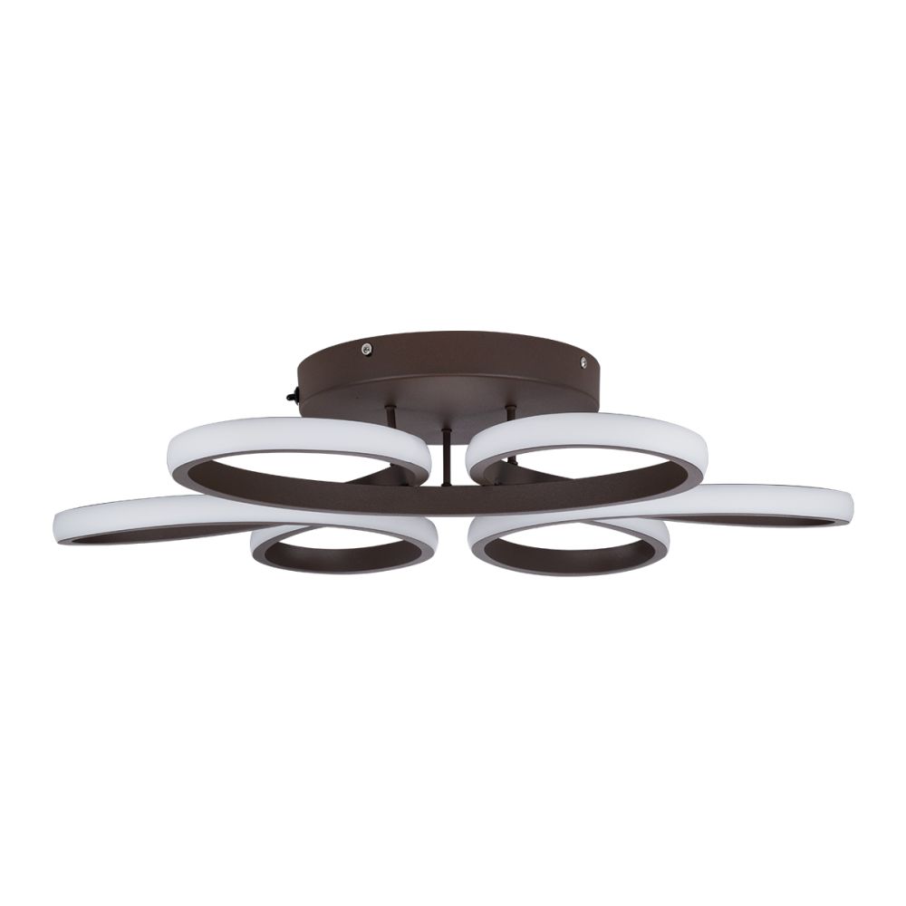GLOBOSTAR® MARGARET 61402 Μοντέρνο Φωτιστικό Οροφής LED 54W 6210lm 360° AC 220-240V IP20 Ρυθμιζόμενο Λευκό CCT με Χειριστήριο από 2700K έως 6000K Dimmable - Lumileds SMD Chip - Καφέ Ματ - Μ57 x Π57 x Υ12cm - 3 Χρόνια Εγγύηση