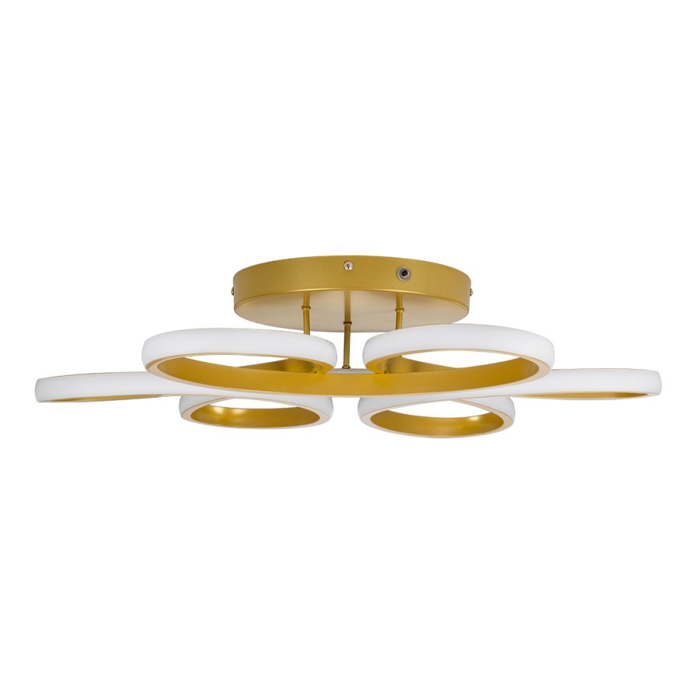 GLOBOSTAR® MARGARET 61403 Μοντέρνο Φωτιστικό Οροφής LED 54W 6210lm 360° AC 220-240V IP20 Ρυθμιζόμενο Λευκό CCT με Χειριστήριο από 2700K έως 6000K Dimmable - Lumileds SMD Chip - Χρυσό Βούρτσας - Μ57 x Π57 x Υ12cm - 3 Χρόνια Εγγύηση