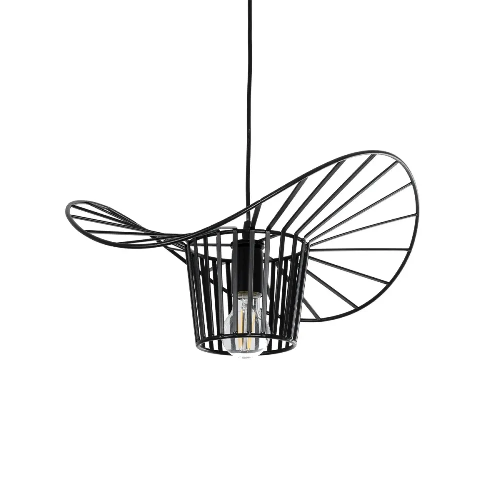 GLOBOSTAR® LUMINOVA 61462 Μοντέρνο Κρεμαστό Φωτιστικό Οροφής με Ντουί 1 x E27 AC 220-240V IP20 - Μαύρο - Μ40 x Π40 x Υ20cm