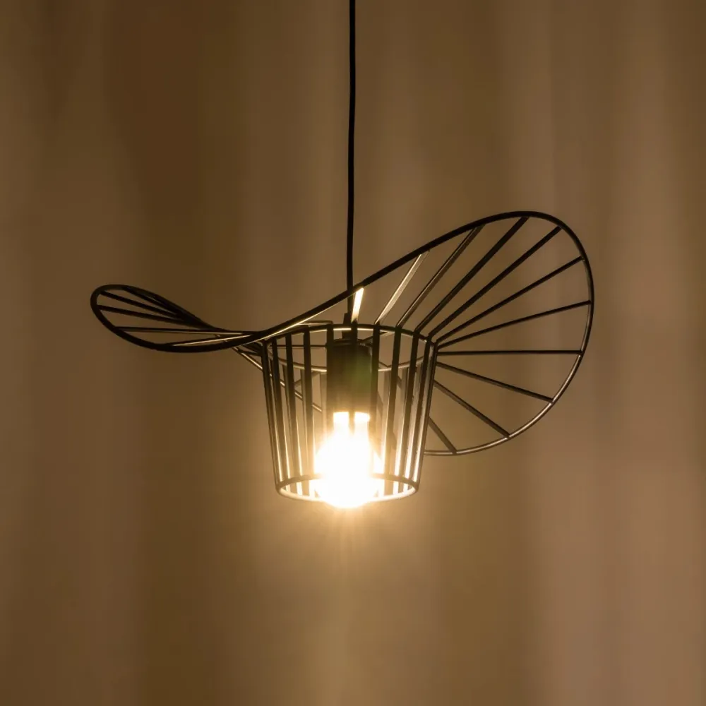 GLOBOSTAR® LUMINOVA 61462 Μοντέρνο Κρεμαστό Φωτιστικό Οροφής με Ντουί 1 x E27 AC 220-240V IP20 - Μαύρο - Μ40 x Π40 x Υ20cm