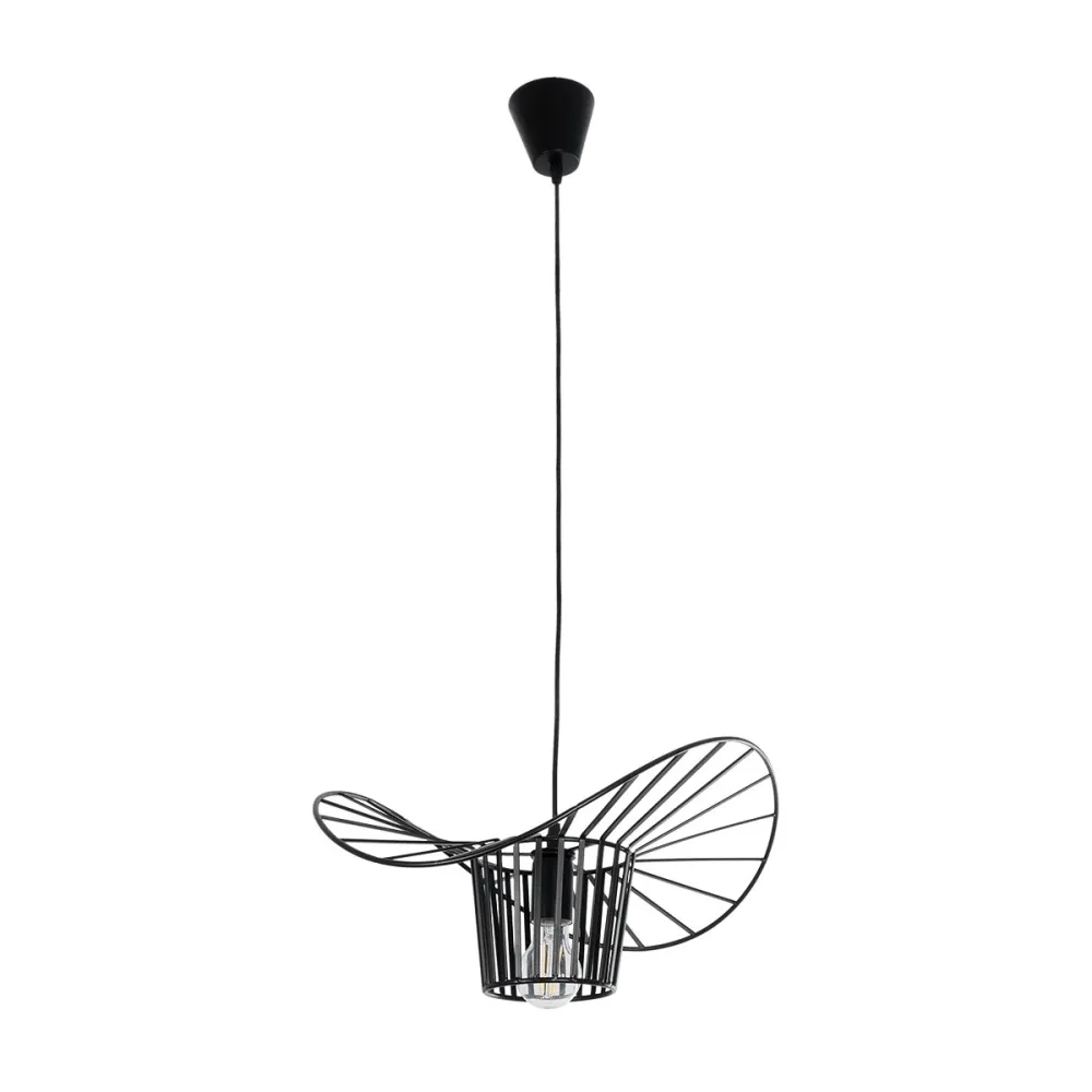 GLOBOSTAR® LUMINOVA 61462 Μοντέρνο Κρεμαστό Φωτιστικό Οροφής με Ντουί 1 x E27 AC 220-240V IP20 - Μαύρο - Μ40 x Π40 x Υ20cm