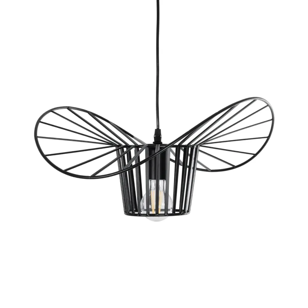 GLOBOSTAR® LUMINOVA 61462 Μοντέρνο Κρεμαστό Φωτιστικό Οροφής με Ντουί 1 x E27 AC 220-240V IP20 - Μαύρο - Μ40 x Π40 x Υ20cm