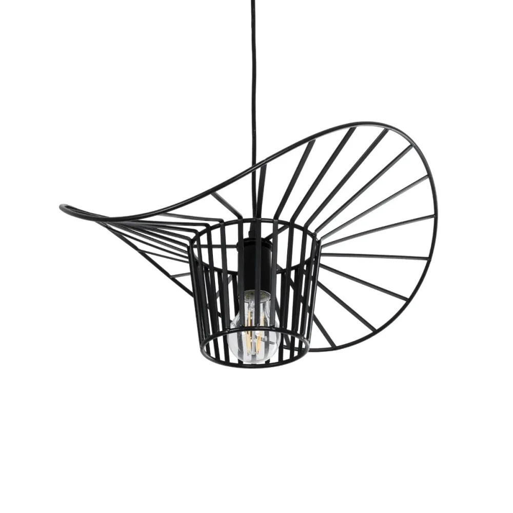 GLOBOSTAR® LUMINOVA 61462 Μοντέρνο Κρεμαστό Φωτιστικό Οροφής με Ντουί 1 x E27 AC 220-240V IP20 - Μαύρο - Μ40 x Π40 x Υ20cm