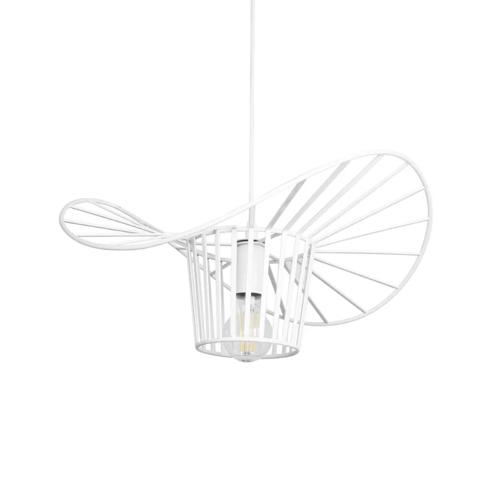 GLOBOSTAR® LUMINOVA 61463 Μοντέρνο Κρεμαστό Φωτιστικό Οροφής με Ντουί 1 x E27 AC 220-240V IP20 - Λευκό - Μ40 x Π40 x Υ20cm