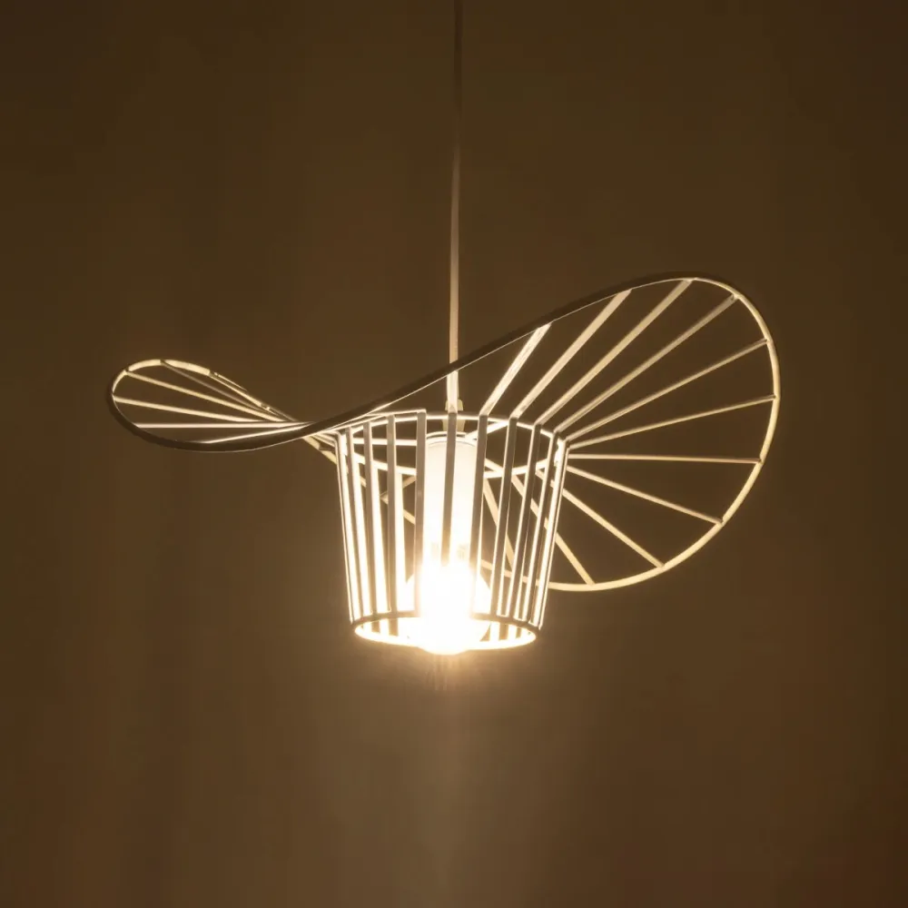 GLOBOSTAR® LUMINOVA 61463 Μοντέρνο Κρεμαστό Φωτιστικό Οροφής με Ντουί 1 x E27 AC 220-240V IP20 - Λευκό - Μ40 x Π40 x Υ20cm