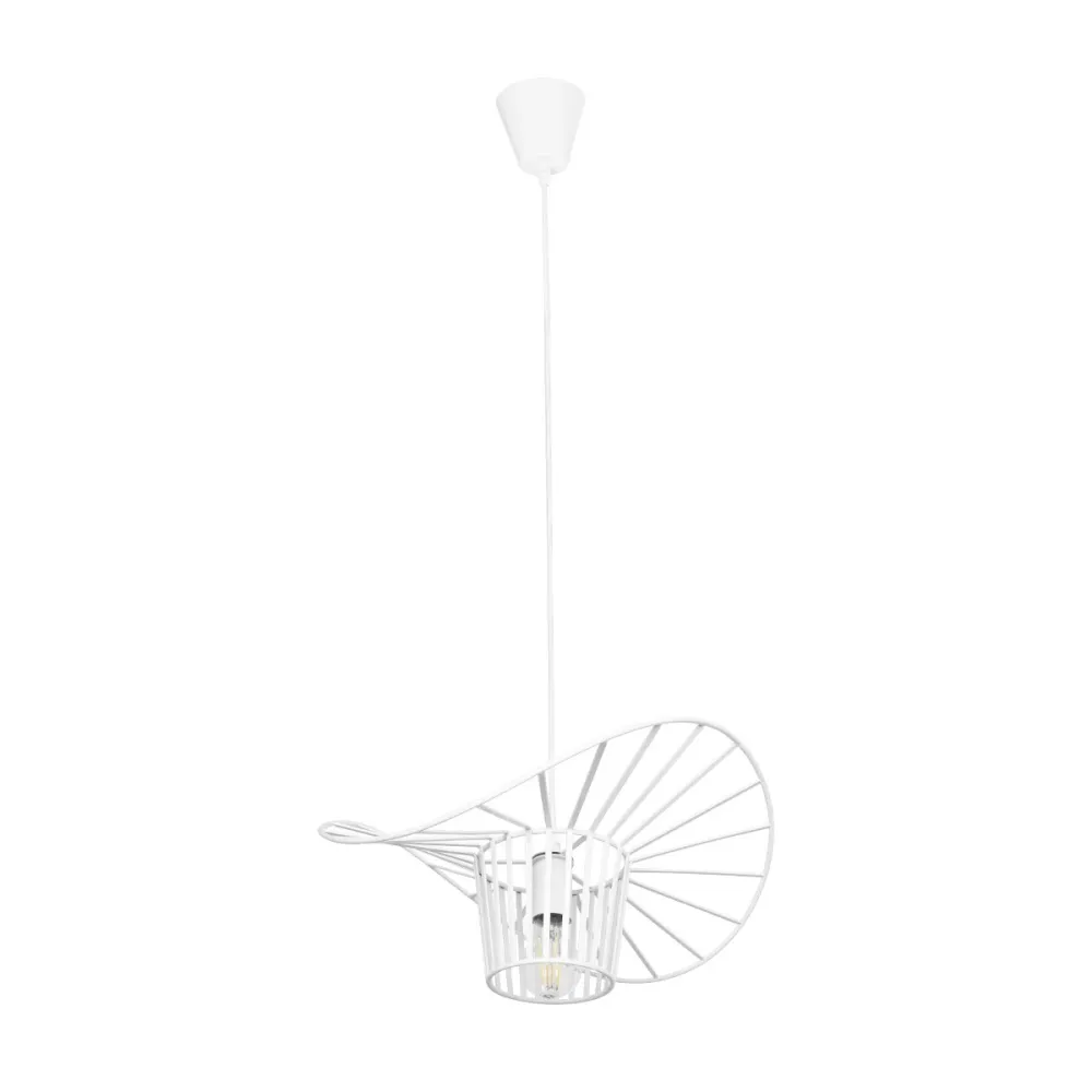 GLOBOSTAR® LUMINOVA 61463 Μοντέρνο Κρεμαστό Φωτιστικό Οροφής με Ντουί 1 x E27 AC 220-240V IP20 - Λευκό - Μ40 x Π40 x Υ20cm