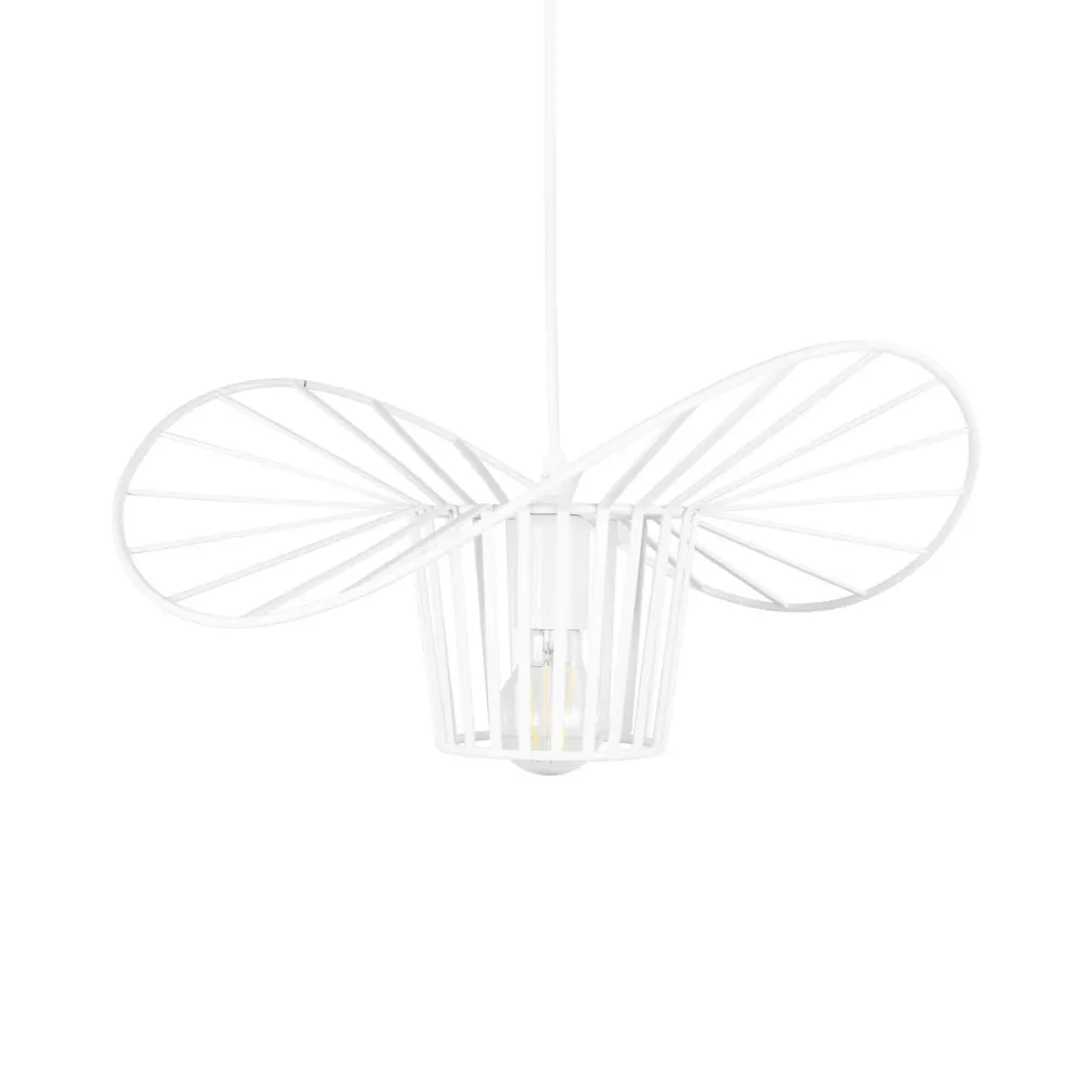 GLOBOSTAR® LUMINOVA 61463 Μοντέρνο Κρεμαστό Φωτιστικό Οροφής με Ντουί 1 x E27 AC 220-240V IP20 - Λευκό - Μ40 x Π40 x Υ20cm