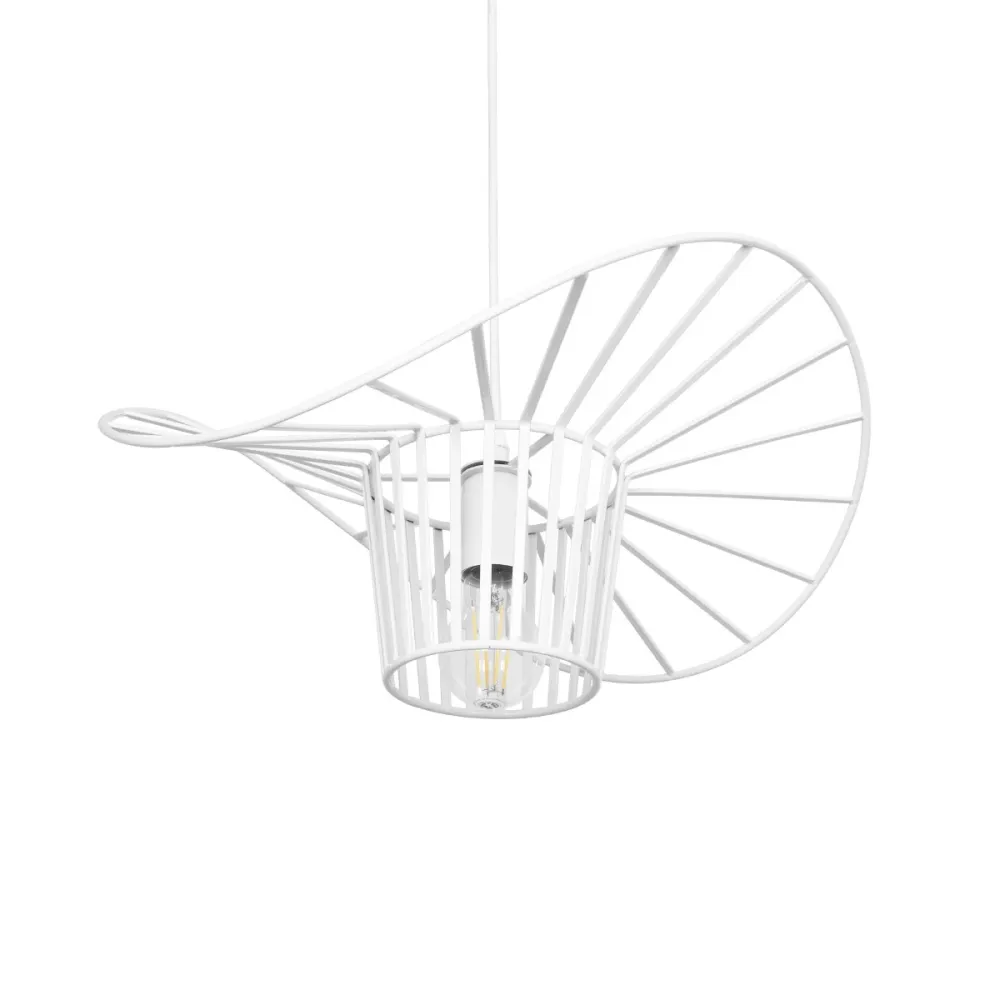 GLOBOSTAR® LUMINOVA 61463 Μοντέρνο Κρεμαστό Φωτιστικό Οροφής με Ντουί 1 x E27 AC 220-240V IP20 - Λευκό - Μ40 x Π40 x Υ20cm