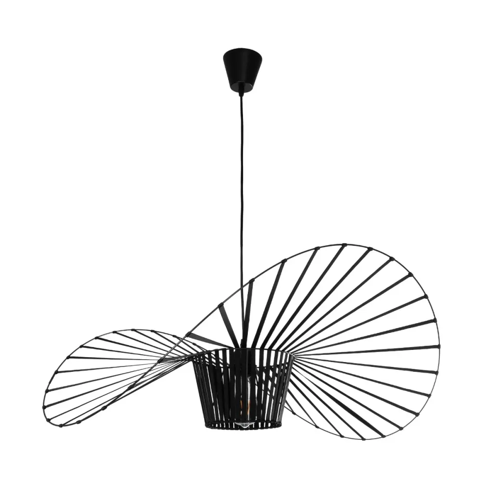 GLOBOSTAR® LUMINOVA 61466 Μοντέρνο Κρεμαστό Φωτιστικό Οροφής με Ντουί 1 x E27 AC 220-240V IP20 - Μαύρο - Μ80 x Π80 x Υ30cm