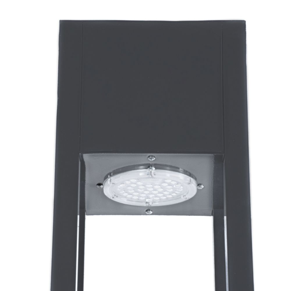 GLOBOSTAR® MONTERREY 61511 Φωτιστικό Urban Πλατείας/Πάρκου LED 40W 5440lm 60° AC 220-240V Αδιάβροχο IP65 Φυσικό Λευκό 5000K - Lumileds SMD Chip & Mean Well TÜV Driver - Γκρι Ανθρακί Ματ - Μ20 x Π20 x Υ200cm - 5 Χρόνια Εγγύηση