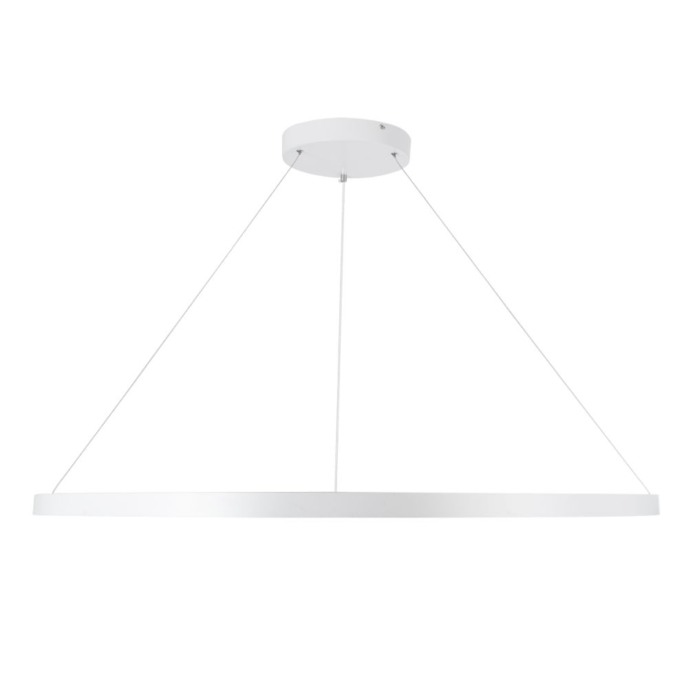 GLOBOSTAR® DIAMOND 61518 Μοντέρνο Κρεμαστό Φωτιστικό Οροφής LED 75W 8400lm 360° AC 220-240V IP20 Ρυθμιζόμενο Λευκό CCT με Χειριστήριο από 2700K έως 6000K Dimmable - Lumileds SMD Chip - Λευκό Ματ - Μ100 x Π100 x Υ90cm - 3 Χρόνια Εγγύηση