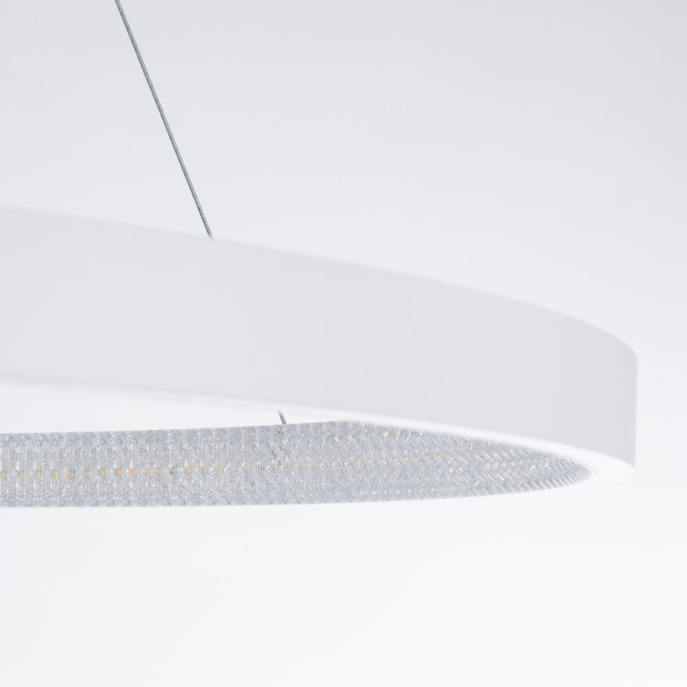 GLOBOSTAR® DIAMOND 61518 Μοντέρνο Κρεμαστό Φωτιστικό Οροφής LED 75W 8400lm 360° AC 220-240V IP20 Ρυθμιζόμενο Λευκό CCT με Χειριστήριο από 2700K έως 6000K Dimmable - Lumileds SMD Chip - Λευκό Ματ - Μ100 x Π100 x Υ90cm - 3 Χρόνια Εγγύηση