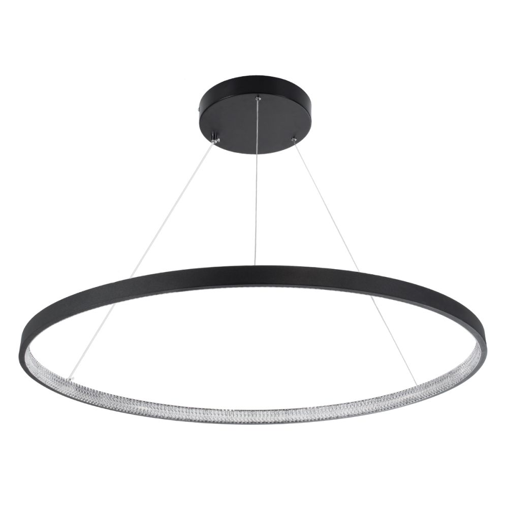 GLOBOSTAR® DIAMOND 61520 Μοντέρνο Κρεμαστό Φωτιστικό Οροφής LED 67W 7504lm 360° AC 220-240V IP20 Ρυθμιζόμενο Λευκό CCT με Χειριστήριο από 2700K έως 6000K Dimmable - Lumileds SMD Chip - Μαύρο Ματ - Μ80 x Π80 x Υ110cm - 3 Χρόνια Εγγύηση