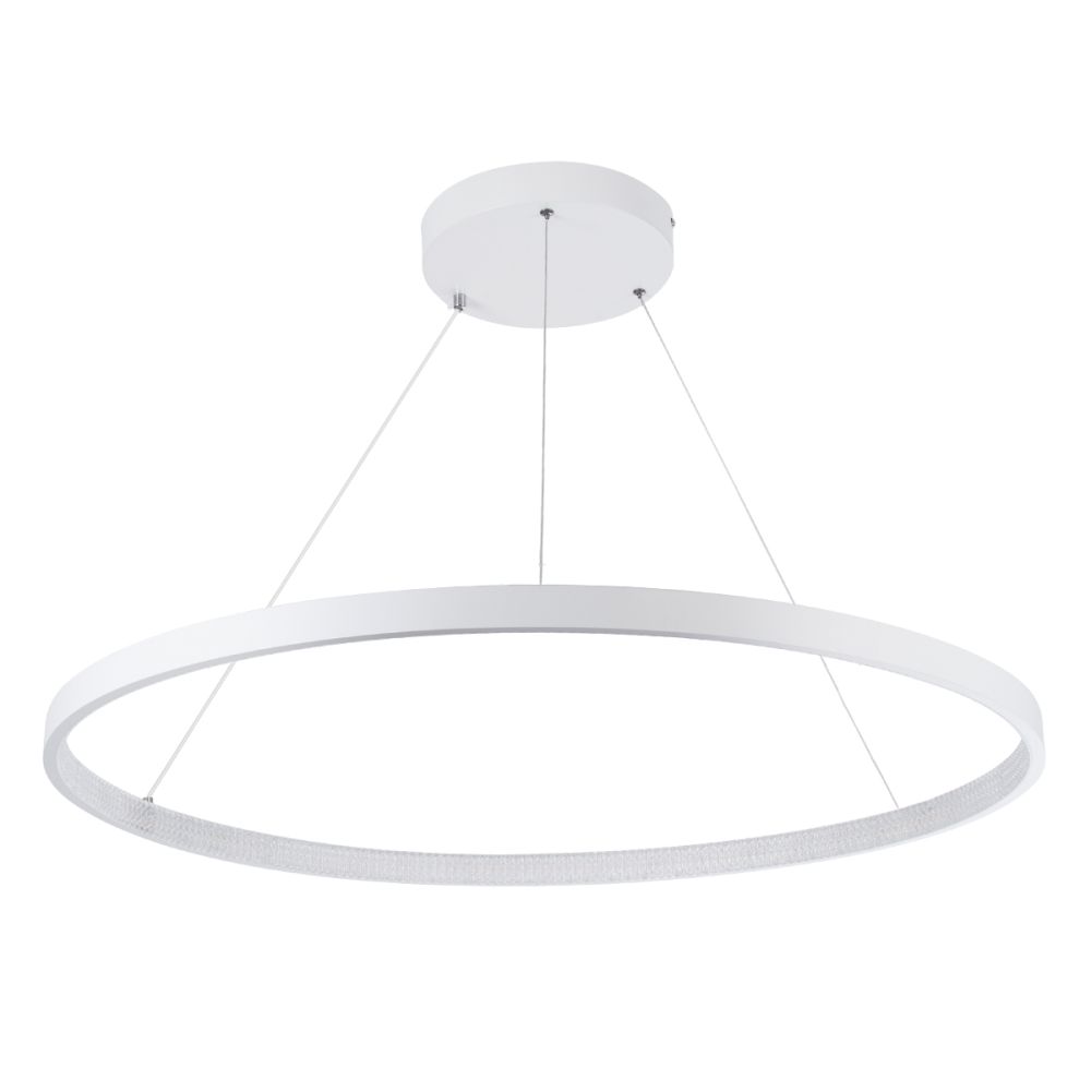 GLOBOSTAR® DIAMOND 61521 Μοντέρνο Κρεμαστό Φωτιστικό Οροφής LED 67W 7504lm 360° AC 220-240V IP20 Ρυθμιζόμενο Λευκό CCT με Χειριστήριο από 2700K έως 6000K Dimmable - Lumileds SMD Chip - Λευκό Ματ - Μ80 x Π80 x Υ110cm - 3 Χρόνια Εγγύηση