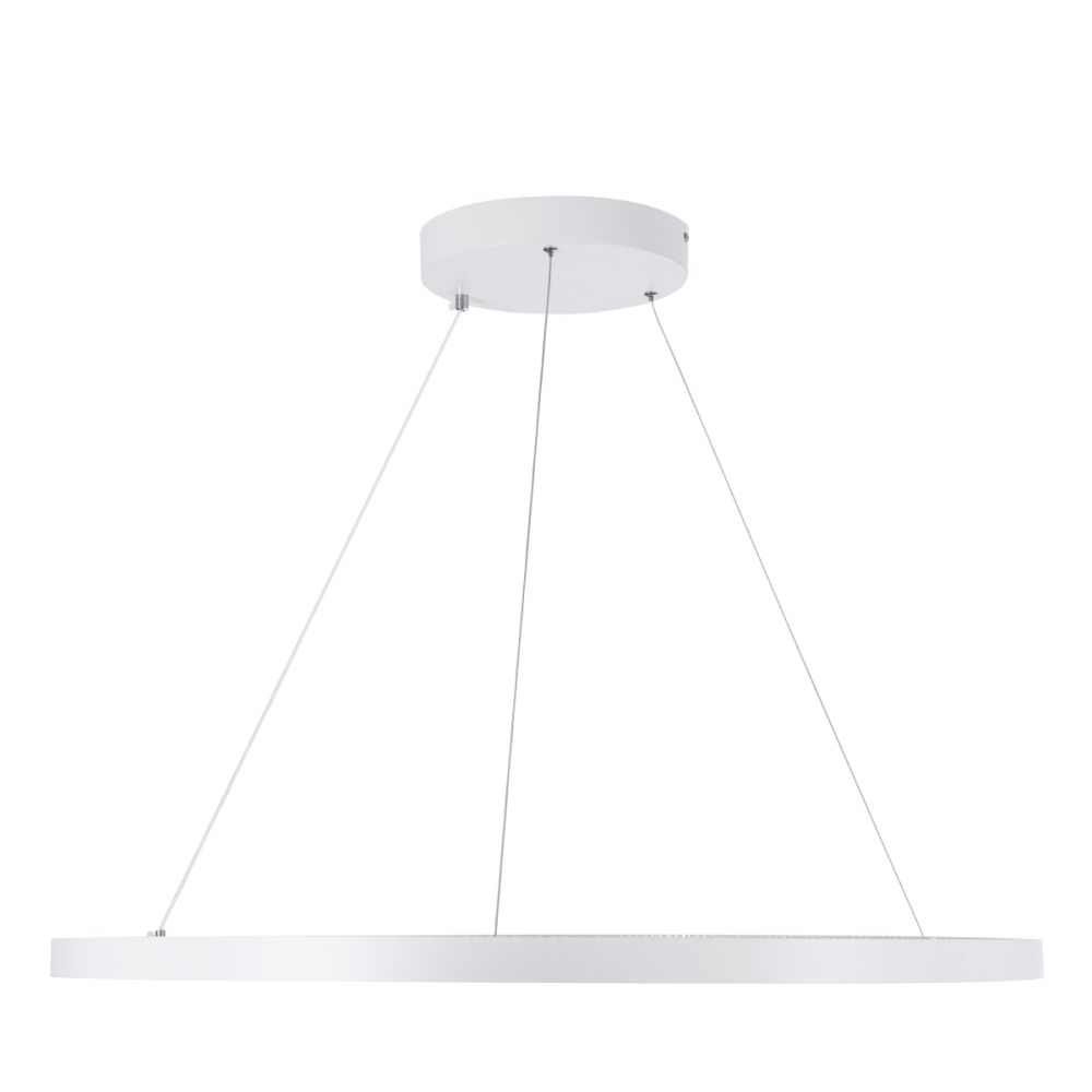 GLOBOSTAR® DIAMOND 61521 Μοντέρνο Κρεμαστό Φωτιστικό Οροφής LED 67W 7504lm 360° AC 220-240V IP20 Ρυθμιζόμενο Λευκό CCT με Χειριστήριο από 2700K έως 6000K Dimmable - Lumileds SMD Chip - Λευκό Ματ - Μ80 x Π80 x Υ110cm - 3 Χρόνια Εγγύηση