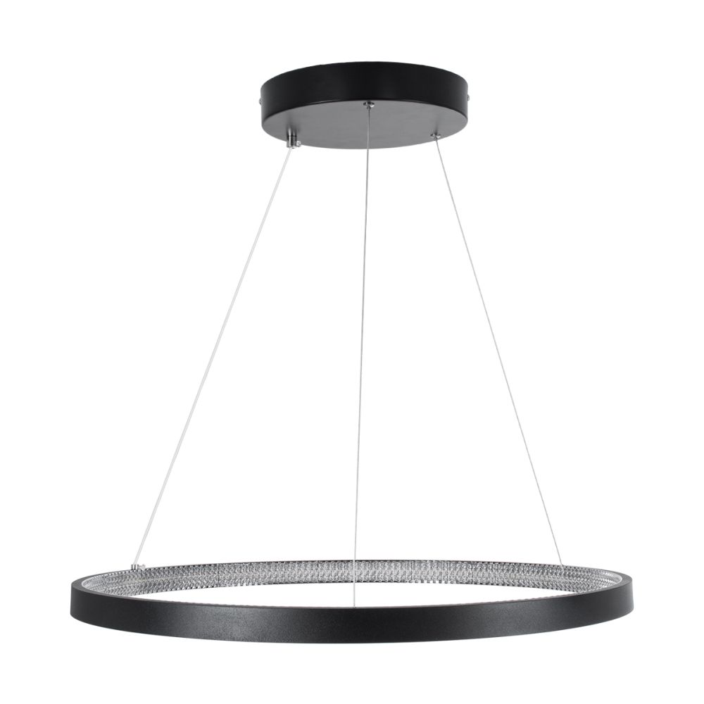 GLOBOSTAR® DIAMOND 61522 Μοντέρνο Κρεμαστό Φωτιστικό Οροφής LED 45W 5040lm 360° AC 220-240V IP20 Ρυθμιζόμενο Λευκό CCT με Χειριστήριο από 2700K έως 6000K Dimmable - Lumileds SMD Chip - Μαύρο Ματ - Μ60 x Π60 x Υ3cm - 3 Χρόνια Εγγύηση