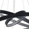 GLOBOSTAR® DIAMOND TRIO 61523 Μοντέρνο Κρεμαστό Φωτιστικό Οροφής LED 100W 11200lm 360° AC 220-240V IP20 Ρυθμιζόμενο Λευκό CCT με Χειριστήριο από 2700K έως 6000K Dimmable - Lumileds SMD Chip - Μαύρο Ματ - Μ90 x Π90 x Υ90cm - 3 Χρόνια Εγγύηση