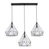 GLOBOSTAR® EIFFEL 61569 Vintage Κρεμαστό Φωτιστικό Οροφής με Ντουί 3 x E27 AC 220-240V IP20 - Μαύρο & Λευκό - Μ68 x Π25 x Υ130cm