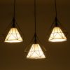 GLOBOSTAR® EIFFEL 61569 Vintage Κρεμαστό Φωτιστικό Οροφής με Ντουί 3 x E27 AC 220-240V IP20 - Μαύρο & Λευκό - Μ68 x Π25 x Υ130cm