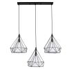GLOBOSTAR® EIFFEL 61569 Vintage Κρεμαστό Φωτιστικό Οροφής με Ντουί 3 x E27 AC 220-240V IP20 - Μαύρο & Λευκό - Μ68 x Π25 x Υ130cm