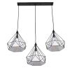 GLOBOSTAR® EIFFEL 61569 Vintage Κρεμαστό Φωτιστικό Οροφής με Ντουί 3 x E27 AC 220-240V IP20 - Μαύρο & Λευκό - Μ68 x Π25 x Υ130cm