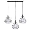 GLOBOSTAR® EIFFEL 61569 Vintage Κρεμαστό Φωτιστικό Οροφής με Ντουί 3 x E27 AC 220-240V IP20 - Μαύρο & Λευκό - Μ68 x Π25 x Υ130cm