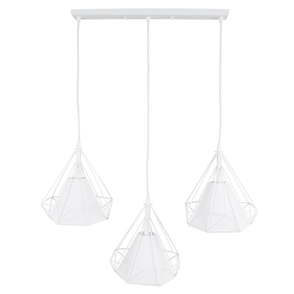 GLOBOSTAR® EIFFEL 61570 Vintage Κρεμαστό Φωτιστικό Οροφής με Ντουί 3 x E27 AC 220-240V IP20 - Λευκό - Μ68 x Π25 x Υ130cm