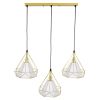 GLOBOSTAR® EIFFEL 61571 Vintage Κρεμαστό Φωτιστικό Οροφής με Ντουί 3 x E27 AC 220-240V IP20 - Χρυσό & Λευκό - Μ68 x Π25 x Υ130cm