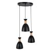GLOBOSTAR® AVA 61572 Μοντέρνο Κρεμαστό Φωτιστικό Οροφής με Ντουί 3 x E27 AC 220-240V IP20 - Μαύρο & Μπεζ - Μ35 x Π35 x Υ130cm