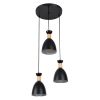 GLOBOSTAR® AVA 61572 Μοντέρνο Κρεμαστό Φωτιστικό Οροφής με Ντουί 3 x E27 AC 220-240V IP20 - Μαύρο & Μπεζ - Μ35 x Π35 x Υ130cm