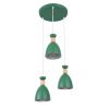 GLOBOSTAR® AVA 61575 Μοντέρνο Κρεμαστό Φωτιστικό Οροφής με Ντουί 3 x E27 AC 220-240V IP20 - Πράσινο & Μπεζ - Μ35 x Π35 x Υ130cm