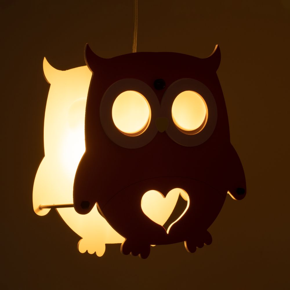 GLOBOSTAR® OWL 61576 Παιδικό Κρεμαστό Φωτιστικό Οροφής με Ντουί 1 x E27 AC 220-240V IP20 - Πολύχρωμο - Μ29.5 x Π15.5 x Υ30.5cm