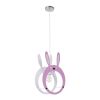 GLOBOSTAR® BUNNY 61577 Παιδικό Κρεμαστό Φωτιστικό Οροφής με Ντουί 1 x E27 AC 220-240V IP20 - Ροζ & Λευκό - Μ27.2 x Π15.5 x Υ40cm
