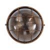 GLOBOSTAR® BOATLIGHT 61590 Vintage Φωτιστικό Καραβοχελώνα Τοίχου & Οροφής με Ντουί 2 x E27 AC 220-240V Αδιάβροχο IP65 - Χάλκινο Παλαιωμένο Εφέ Σκουριάς Ματ - Μ24 x Π24 x Υ11cm