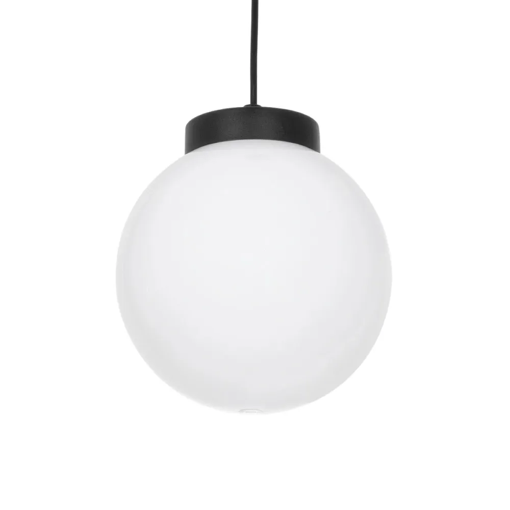 GLOBOSTAR® AGROS 61591 Μοντέρνο Κρεμαστό Φωτιστικό Οροφής με Ντουί 1 x E27 AC 220-240V IP65 - Λευκό & Μάυρο - Μ20 x Π20 x Υ22cm