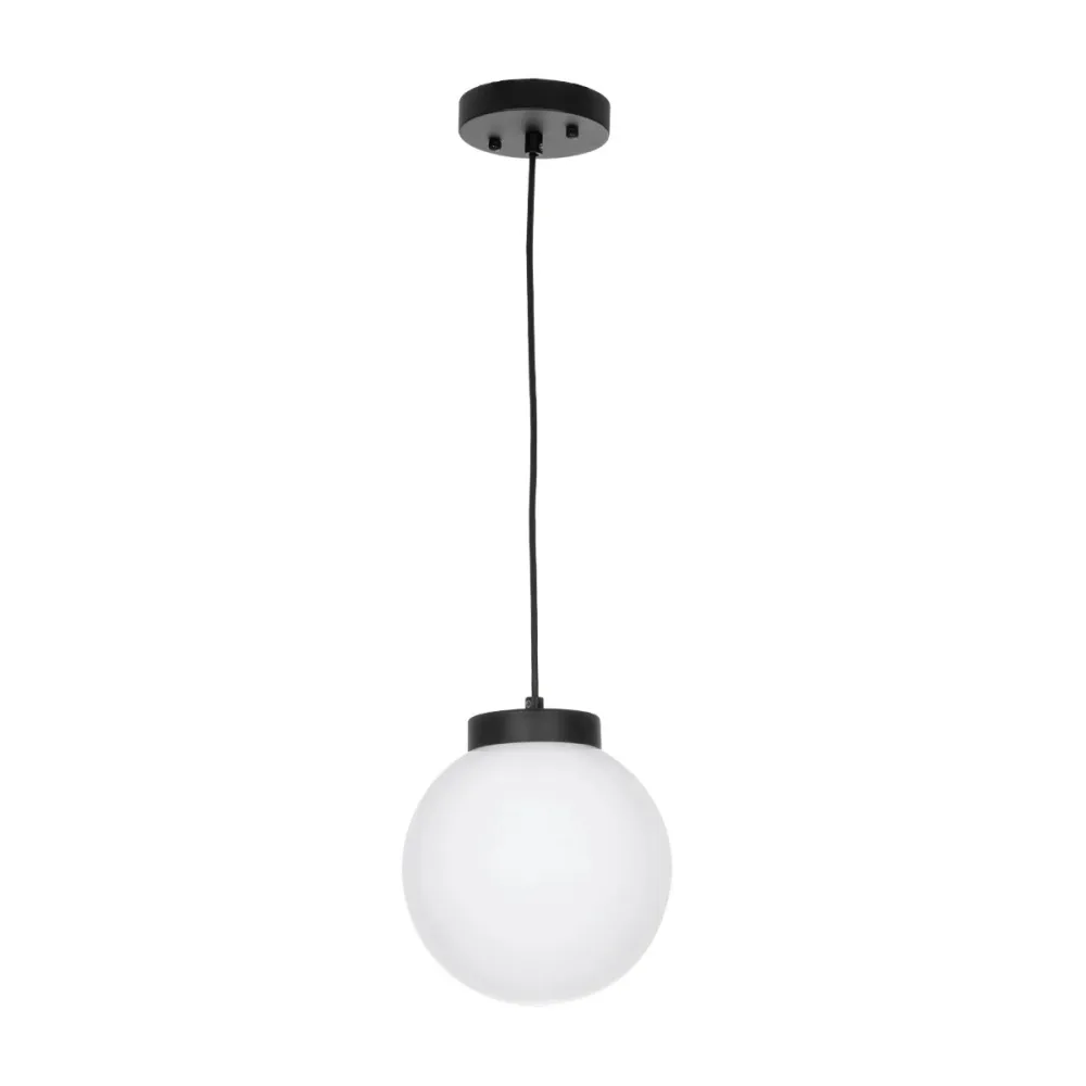 GLOBOSTAR® AGROS 61591 Μοντέρνο Κρεμαστό Φωτιστικό Οροφής με Ντουί 1 x E27 AC 220-240V Αδιάβροχο IP65 - Λευκό & Μαύρο - Μ20 x Π20 x Υ22cm