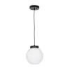GLOBOSTAR® AGROS 61591 Μοντέρνο Κρεμαστό Φωτιστικό Οροφής με Ντουί 1 x E27 AC 220-240V Αδιάβροχο IP65 - Λευκό & Μαύρο - Μ20 x Π20 x Υ22cm