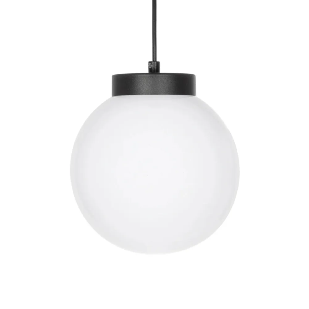 GLOBOSTAR® AGROS 61591 Μοντέρνο Κρεμαστό Φωτιστικό Οροφής με Ντουί 1 x E27 AC 220-240V Αδιάβροχο IP65 - Λευκό & Μαύρο - Μ20 x Π20 x Υ22cm
