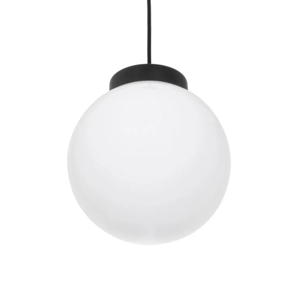 GLOBOSTAR® AGROS 61591 Μοντέρνο Κρεμαστό Φωτιστικό Οροφής με Ντουί 1 x E27 AC 220-240V Αδιάβροχο IP65 - Λευκό & Μαύρο - Μ20 x Π20 x Υ22cm
