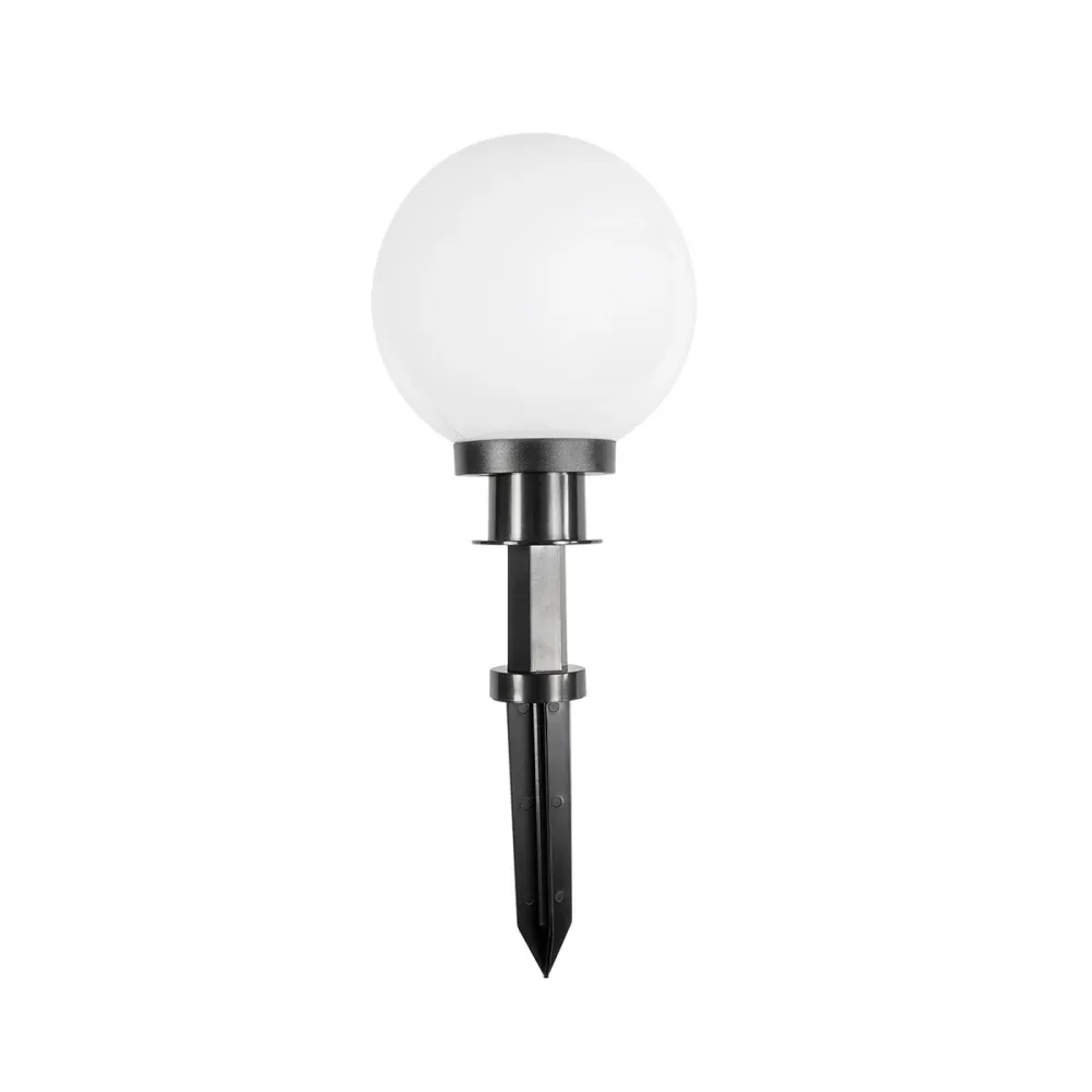 GLOBOSTAR® AGROS 61593 Φωτιστικό Κήπου / Καρφωτό με Ντουί 1 x E27 AC 220-240V Αδιάβροχο IP65 - Λευκό & Μάυρο - Μ20 x Π20 x Υ54cm