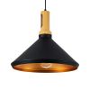 GLOBOSTAR® CALYPSO 01334-A Μοντέρνο Κρεμαστό Φωτιστικό Οροφής με Ντουί 1 x E27 AC 220-240V IP20 - Μαύρο & Μπρούτζινο - Μ36 x Π36 x Υ30cm